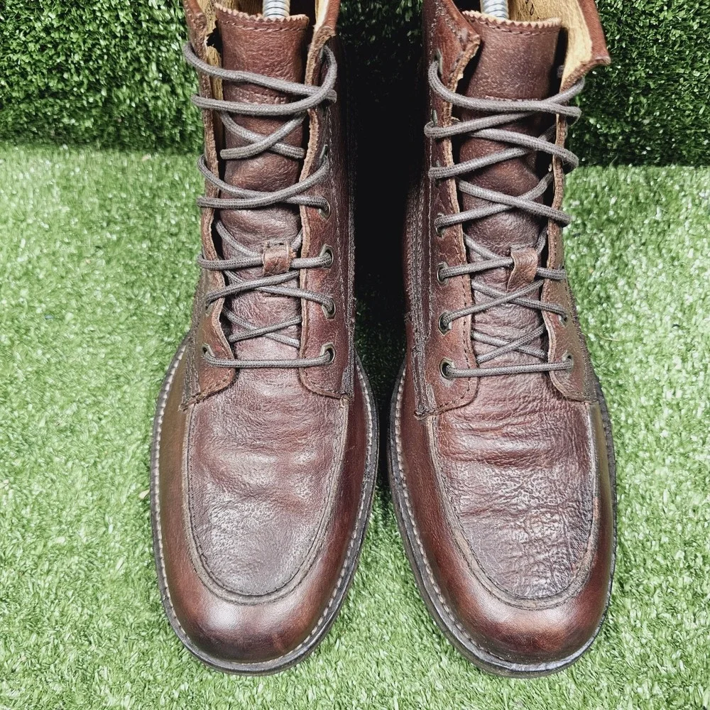Frye Dakota Brown Leather Black Label Lace Up Ankle Casual Boots‎ Mens Size 9 D